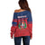 Personalized Dominican Republic Off Shoulder Sweater Dominicana Flag Map