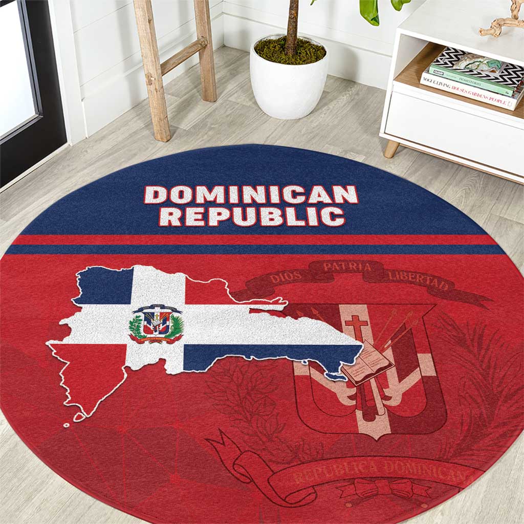 Dominican Republic Round Carpet Dominicana Flag Map