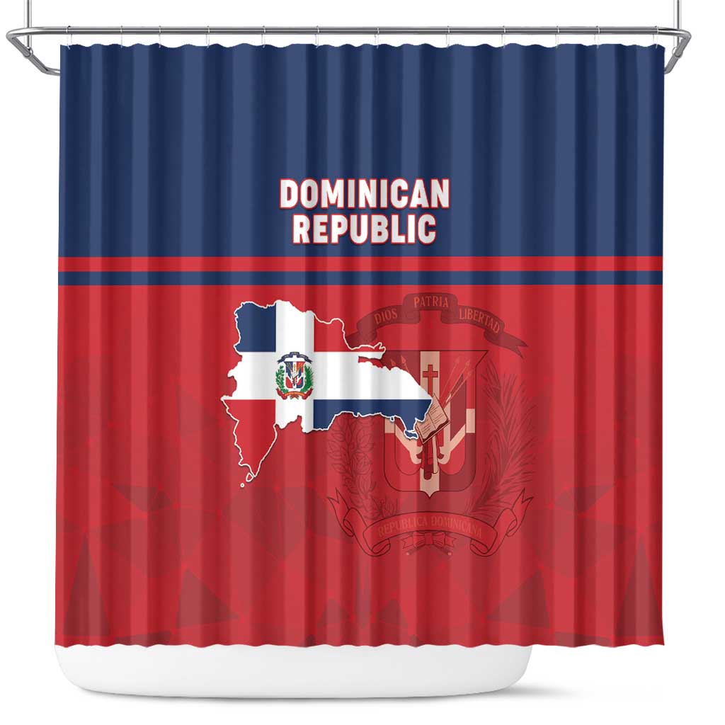 Dominican Republic Shower Curtain Dominicana Flag Map