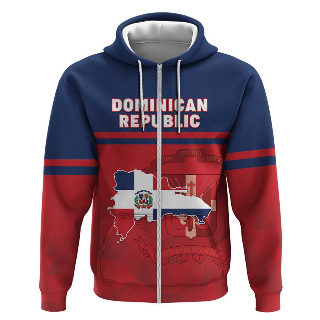 Personalized Dominican Republic Zip Hoodie Dominicana Flag Map