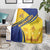 Barbados Gold Trident Blanket With Coat Of Arms