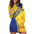 Barbados Gold Trident Hoodie Dress With Coat Of Arms