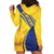 Barbados Gold Trident Hoodie Dress With Coat Of Arms