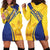 Barbados Gold Trident Hoodie Dress With Coat Of Arms