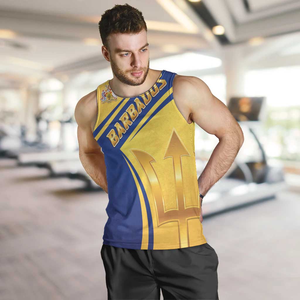 Barbados Gold Trident Men Tank Top With Coat Of Arms