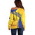 Barbados Gold Trident Off Shoulder Sweater With Coat Of Arms