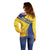 Barbados Gold Trident Off Shoulder Sweater With Coat Of Arms