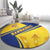 Barbados Gold Trident Round Carpet With Coat Of Arms