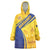 Barbados Gold Trident Wearable Blanket Hoodie With Coat Of Arms