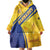 Barbados Gold Trident Wearable Blanket Hoodie With Coat Of Arms