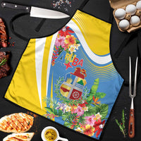 Aruba Apron Coat Of Arms With Tropical Flowers
