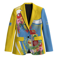 Aruba Blazer Coat Of Arms With Tropical Flowers