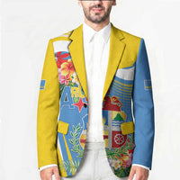 Aruba Blazer Coat Of Arms With Tropical Flowers