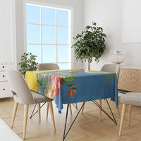 Aruba Tablecloth Coat Of Arms With Tropical Flowers