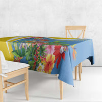 Aruba Tablecloth Coat Of Arms With Tropical Flowers