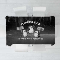 Funny Penguin Resist Tablecloth Flippers Up I Stand With Penguins