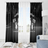 Funny Penguin Resist Window Curtain Flippers Up I Stand With Penguins