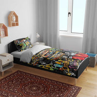 Raised On Hip Hop Bedding Set Graffiti Art Style - Wonder Print Shop