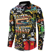 Raised On Hip Hop Button Sweatshirt Graffiti Art Style - Wonder Print Shop
