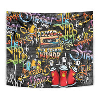 Raised On Hip Hop Tapestry Graffiti Art Style - Wonder Print Shop
