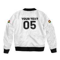 Custom Ghana Football 2026 Bomber Jacket Black Stars Never Fall White Version