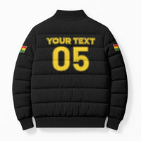 Custom Ghana Football 2026 Bomber Puffer Jacket Black Stars Never Fall Black Version