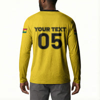 Custom Ghana Football 2026 Button Sweatshirt Black Stars Never Fall Yellow Version