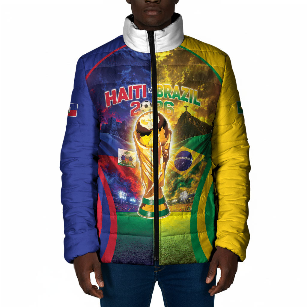 Custom Brazil Haiti 2026 World Football Padded Jacket Go For Glory