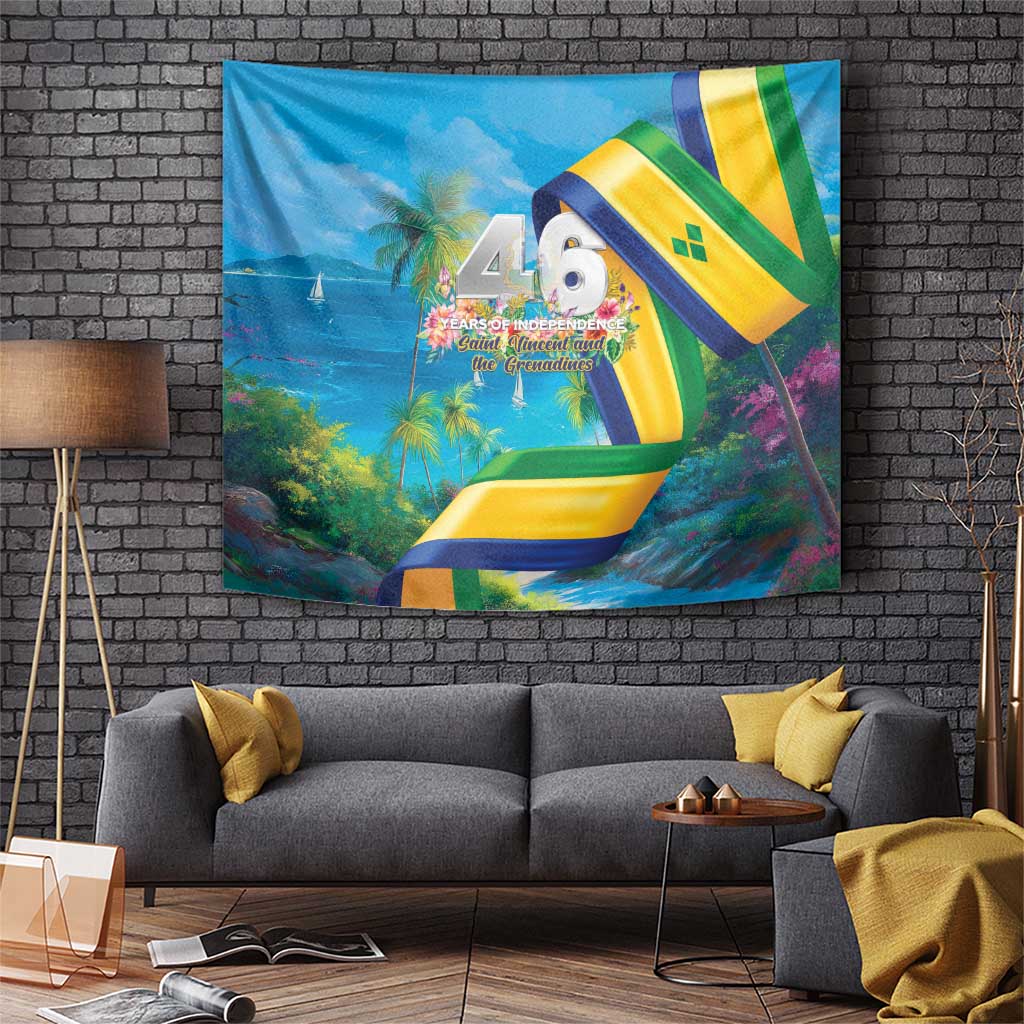 Saint Vincent And The Grenadines Tapestry 46 Years Of Independence - Wonder Print Shop