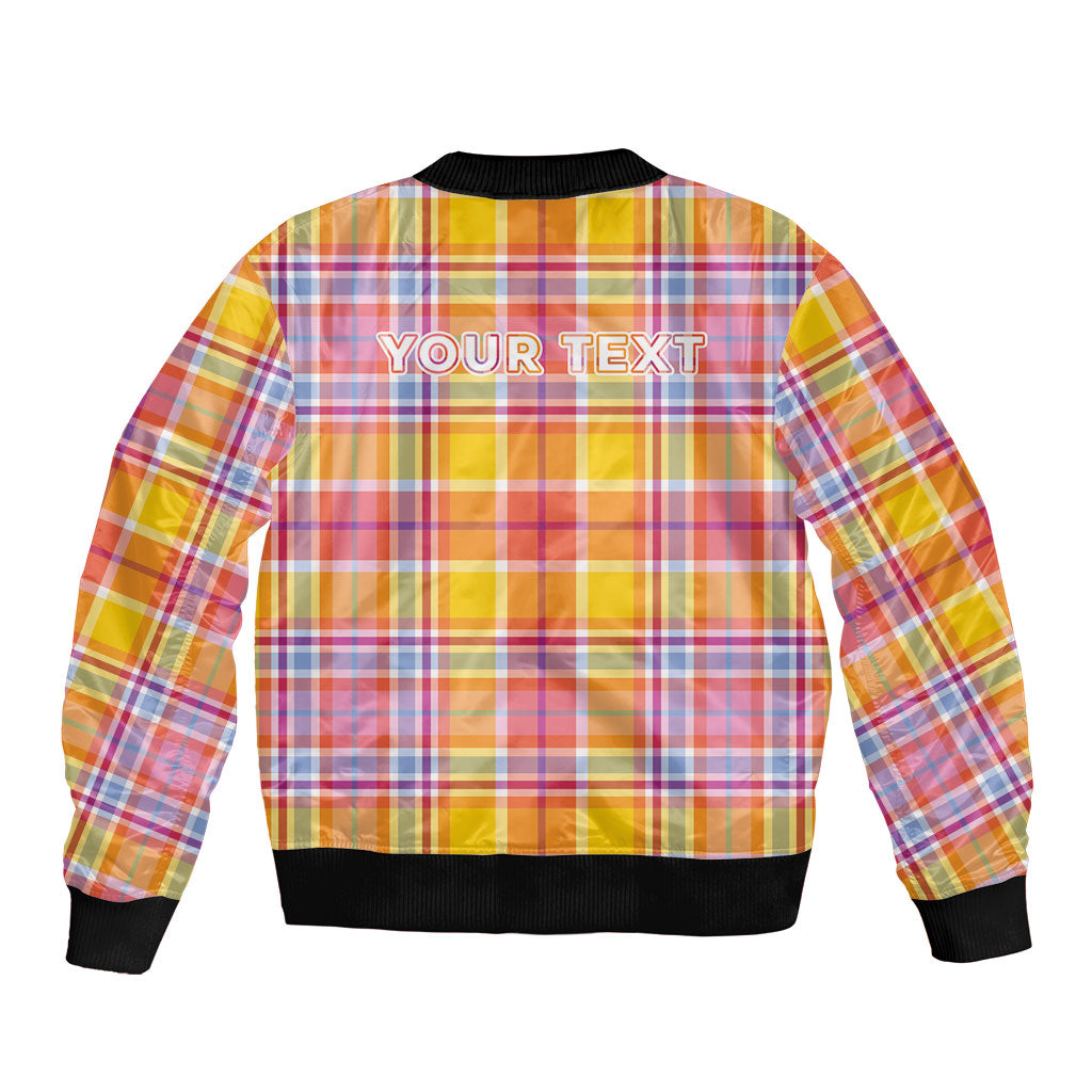 Personalized US Virgin Islands Bomber Jacket Eagle Madras Pattern