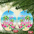 Hawaii Christmas Ceramic Ornament Deck The Palms Holiday Flamingos LT05 - Wonder Print Shop