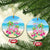 Hawaii Christmas Ceramic Ornament Deck The Palms Holiday Flamingos LT05 - Wonder Print Shop