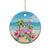 Hawaii Christmas Ceramic Ornament Deck The Palms Holiday Flamingos LT05 - Wonder Print Shop