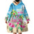 Hawaii Christmas Wearable Blanket Hoodie Deck The Palms Holiday Flamingos