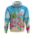 Hawaii Christmas Zip Hoodie Deck The Palms Holiday Flamingos LT05 - Wonder Print Shop