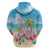 Hawaii Christmas Zip Hoodie Deck The Palms Holiday Flamingos LT05 - Wonder Print Shop