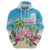 Hawaii Christmas Zip Hoodie Deck The Palms Holiday Flamingos LT05 - Wonder Print Shop