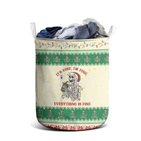Funny Skeleton Christmas Laundry Basket It's Fine I'm Fine Everything Is Fine - Wonder Print Shop