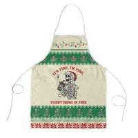 Funny Skeleton Christmas Apron It's Fine I'm Fine Everything Is Fine - Wonder Print Shop