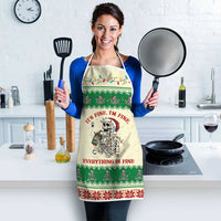 Funny Skeleton Christmas Apron It's Fine I'm Fine Everything Is Fine - Wonder Print Shop