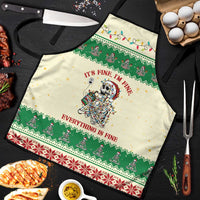 Funny Skeleton Christmas Apron It's Fine I'm Fine Everything Is Fine - Wonder Print Shop