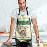 Funny Skeleton Christmas Apron It's Fine I'm Fine Everything Is Fine - Wonder Print Shop
