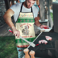 Funny Skeleton Christmas Apron It's Fine I'm Fine Everything Is Fine - Wonder Print Shop