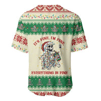Funny Skeleton Christmas Baseball Jersey It's Fine I'm Fine Everything Is Fine - Wonder Print Shop