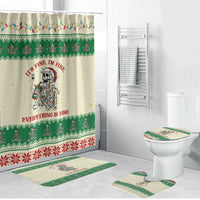 Funny Skeleton Christmas Bathroom Set It's Fine I'm Fine Everything Is Fine - Wonder Print Shop