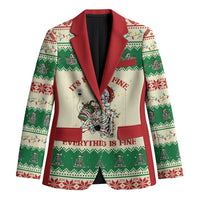 Funny Skeleton Christmas Blazer It's Fine I'm Fine Everything Is Fine - Wonder Print Shop