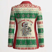 Funny Skeleton Christmas Blazer It's Fine I'm Fine Everything Is Fine - Wonder Print Shop