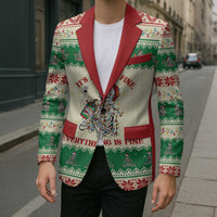 Funny Skeleton Christmas Blazer It's Fine I'm Fine Everything Is Fine - Wonder Print Shop