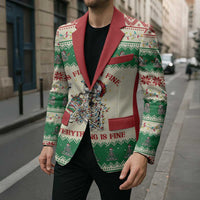 Funny Skeleton Christmas Blazer It's Fine I'm Fine Everything Is Fine - Wonder Print Shop