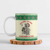 Funny Skeleton Christmas Ceramic Mug It's Fine I'm Fine Everything Is Fine - Wonder Print Shop